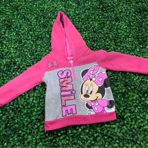 Disney Minnie Mouse Pink and Gray Hoodie